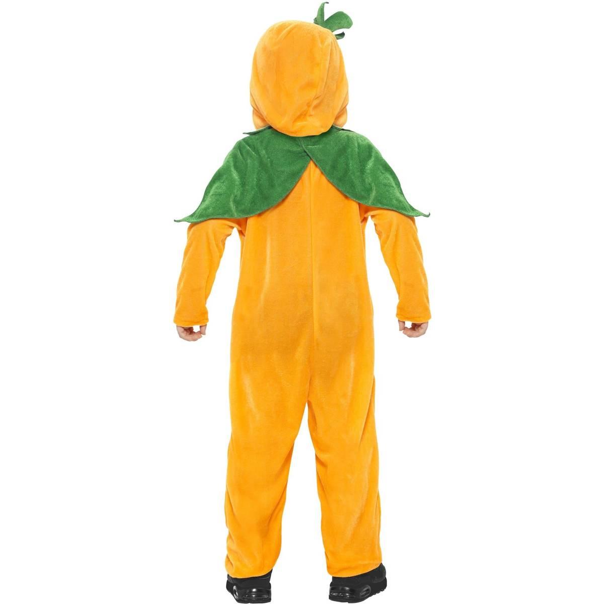 Orange-Black - Side - Smiffys Toddler Pumpkin Bodysuit