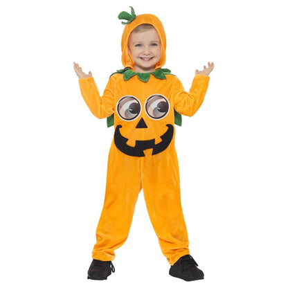 Orange-Black - Front - Smiffys Toddler Pumpkin Bodysuit