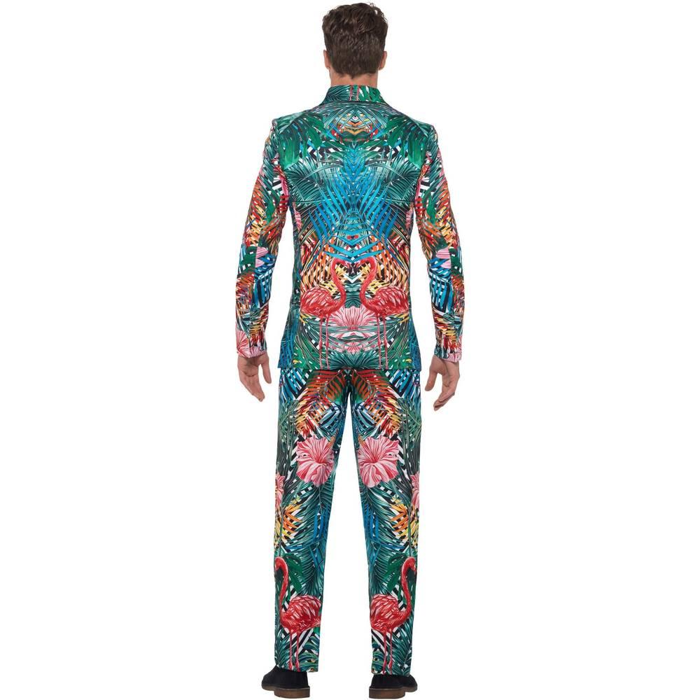 Multicoloured - Side - Smiffys Mens Hawaiian Tropical Flamingo Costume Suit