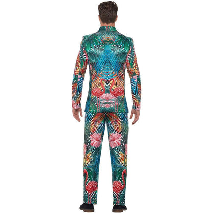 Multicoloured - Side - Smiffys Mens Hawaiian Tropical Flamingo Costume Suit