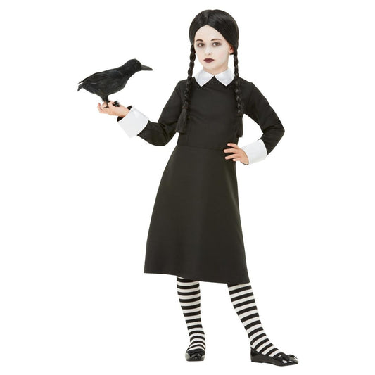Black - Front - Smiffys Girls Gothic School Costume Dress Set