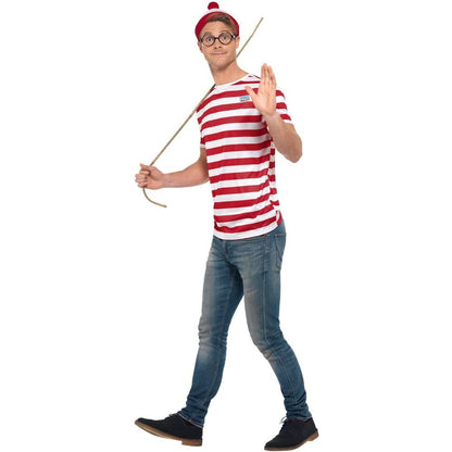 White-Red - Side - Wheres Wally? Unisex Adult Costume Set