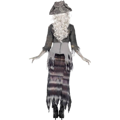 Grey - Side - Smiffys Womens-Ladies Ghost Ship Ghoulina Costume