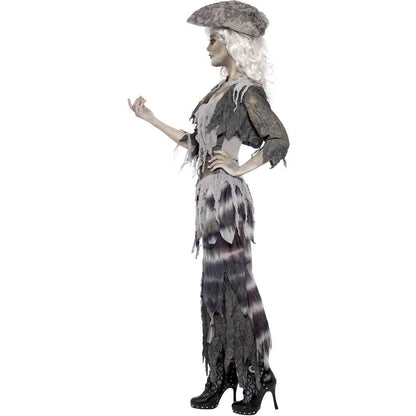 Grey - Lifestyle - Smiffys Womens-Ladies Ghost Ship Ghoulina Costume
