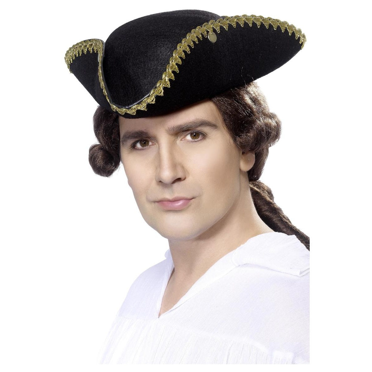 Black - Front - Smiffys Mens Dick Turpin Costume Tricorn Hat