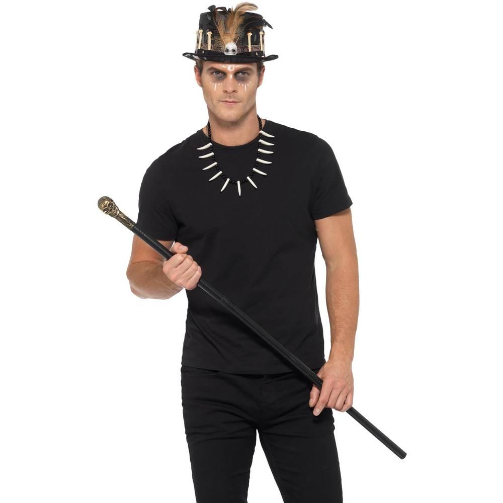 Black - Back - Smiffys Unisex Adult Voodoo Feather Costume Accessory Set