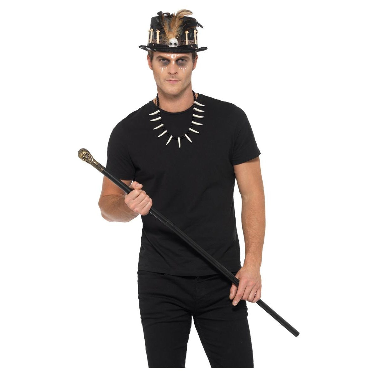 Black - Front - Smiffys Unisex Adult Voodoo Feather Costume Accessory Set
