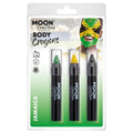 Green-Yellow-Black - Front - Moon Creations Logo Body Crayons