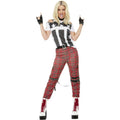 Red-White-Black - Side - Smiffys Womens-Ladies Punk Rocker Costume Set