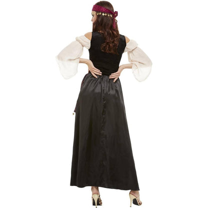 Black-Red-White - Side - Smiffys Womens-Ladies Deluxe Fortune Teller Costume Set