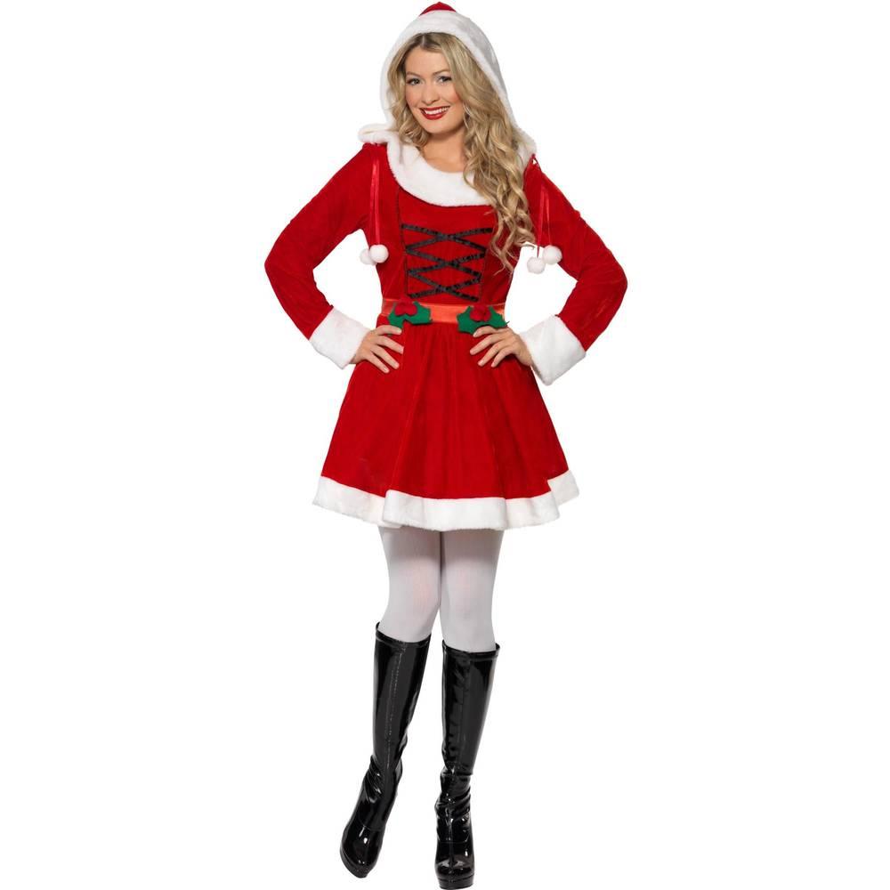 Red-White - Back - Smiffys Womens-Ladies Miss Santa Christmas Costume Dress