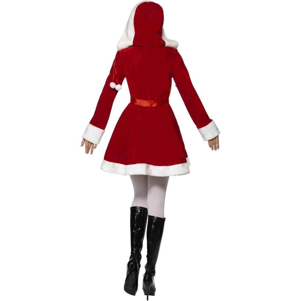 Red-White - Side - Smiffys Womens-Ladies Miss Santa Christmas Costume Dress