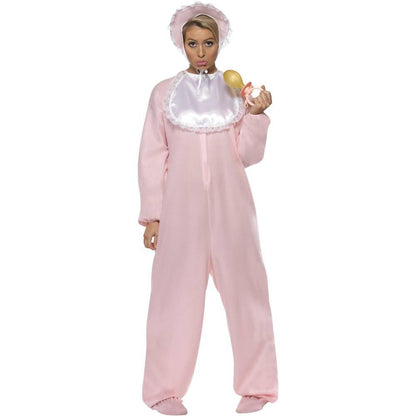 Pink - Back - Smiffys Womens-Ladies Baby Romper Costume