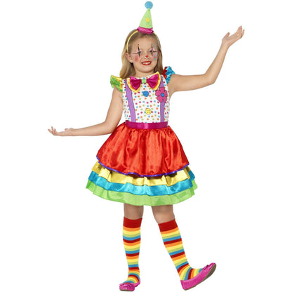 Multicoloured - Back - Smiffys Girls Deluxe Clown Costume Set