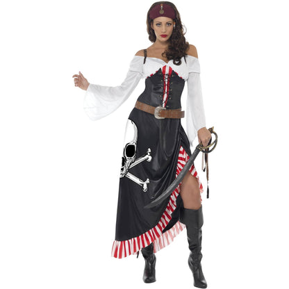 Black-White - Back - Smiffys Womens-Ladies Sultry Swashbuckler Costume Set