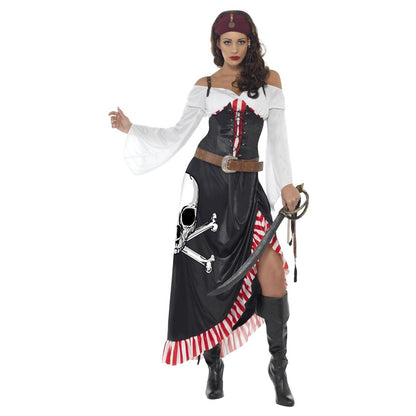 Black-White - Front - Smiffys Womens-Ladies Sultry Swashbuckler Costume Set