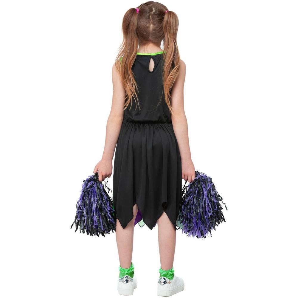 Black-Green-Purple - Side - Smiffys Girls Fear Squad Toxic Cheerleader Costume Set