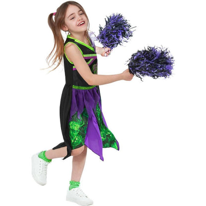 Black-Green-Purple - Lifestyle - Smiffys Girls Fear Squad Toxic Cheerleader Costume Set