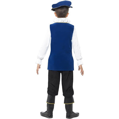 Royal Blue-Black-White - Side - Smiffys Boys Tudor Costume Set