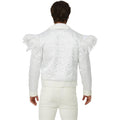 White - Side - Elton John Mens Feather Costume Jacket