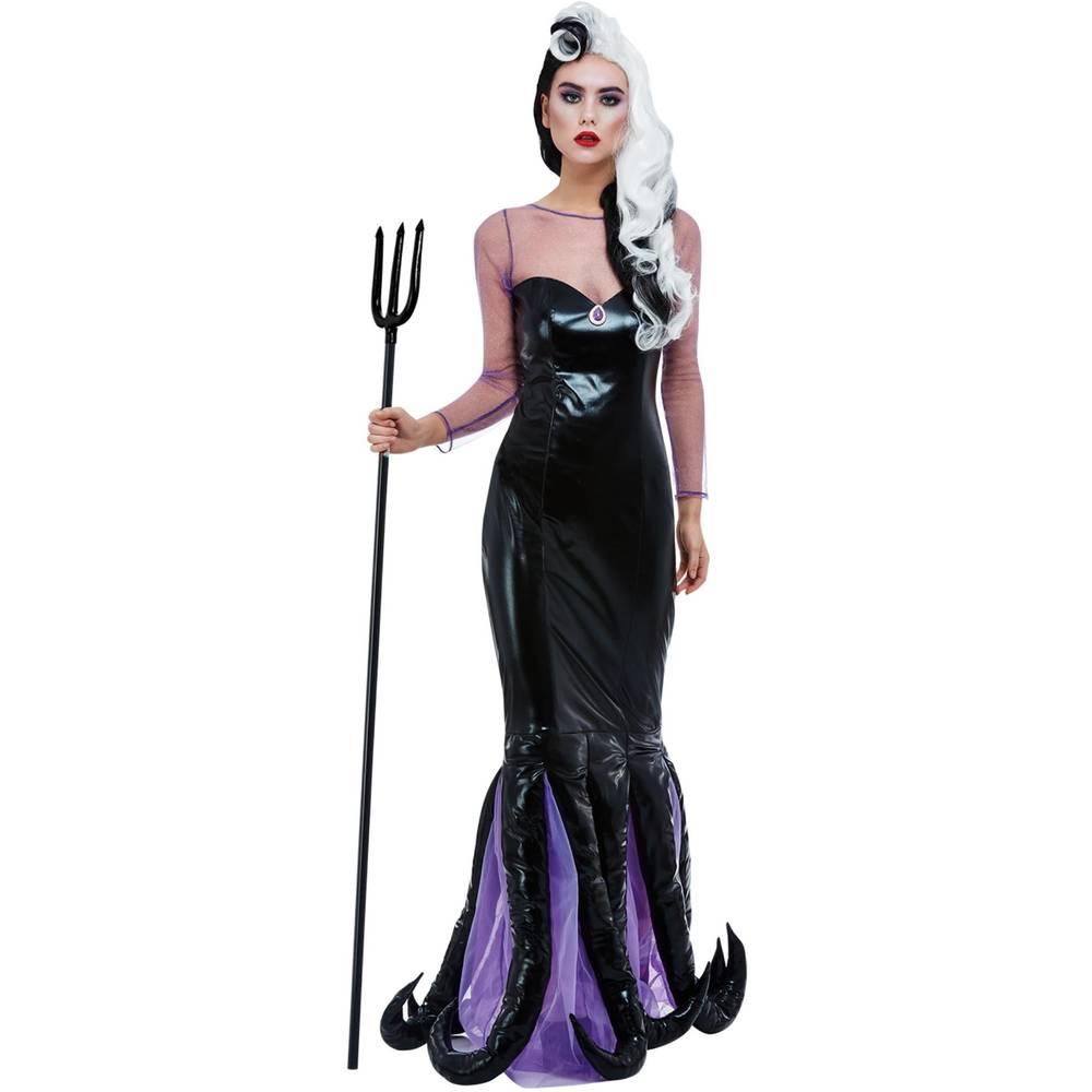 Black - Back - The Little Mermaid Womens-Ladies Evil Sea Witch Costume Dress