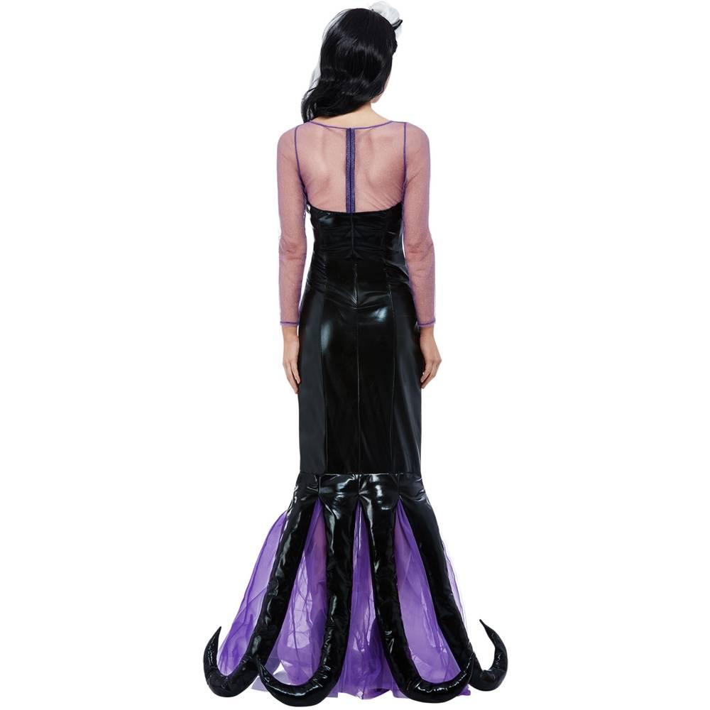 Black - Side - The Little Mermaid Womens-Ladies Evil Sea Witch Costume Dress