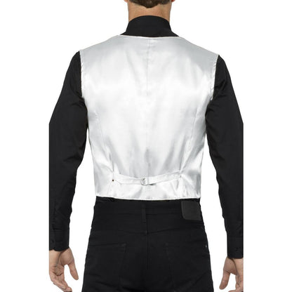 Silver - Side - Smiffys Unisex Adult Sequin Costume Vest