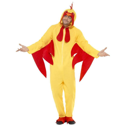 Yellow-Red - Front - Smiffys Unisex Adult Chicken Costume