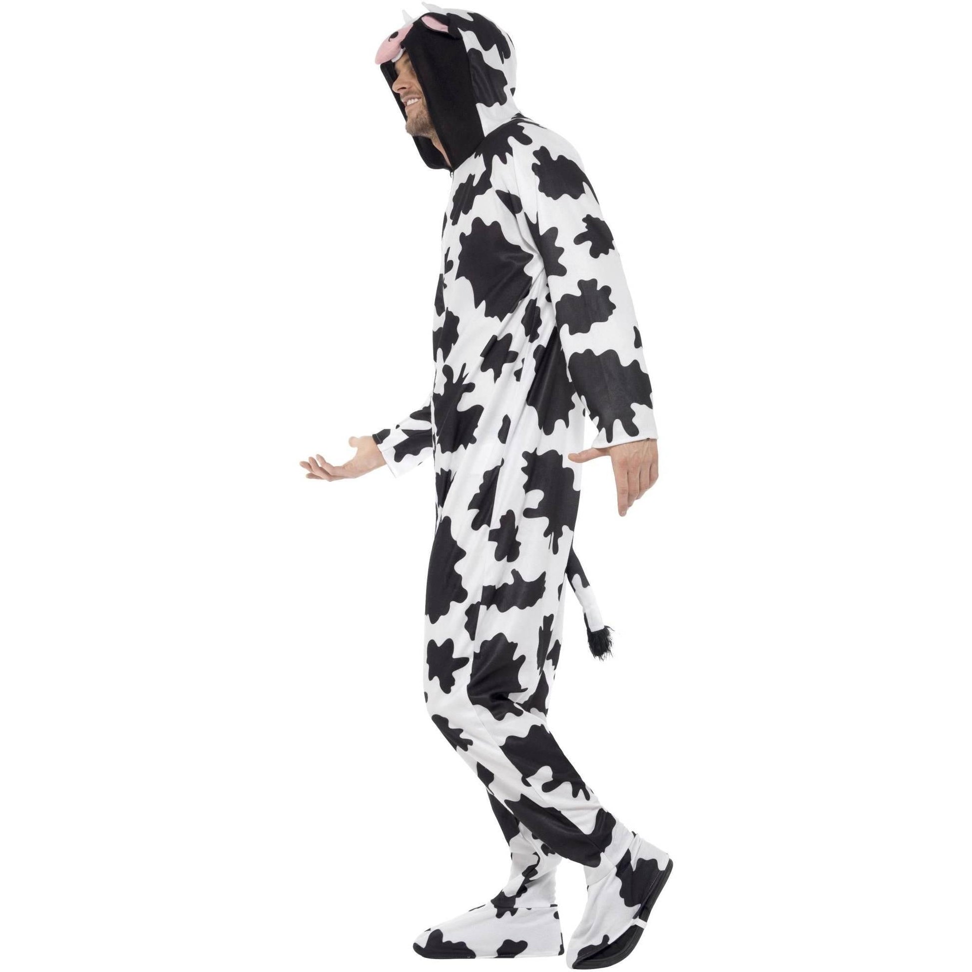 Black-White - Side - Smiffys Unisex Adult Cow Costume