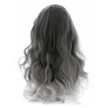 Grey-Black - Back - Smiffys Deluxe Gothic Bride Wig