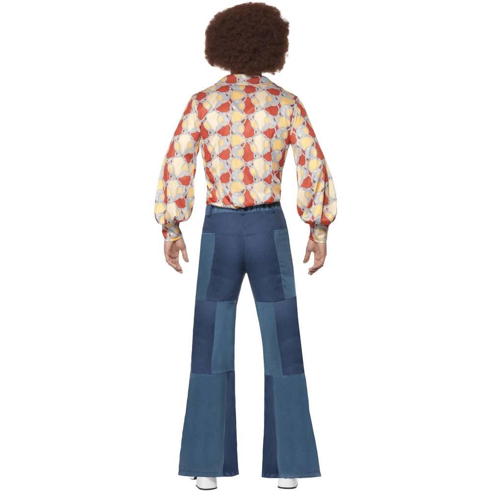 Blue - Back - Smiffys Mens 70s Deluxe Flared Trousers