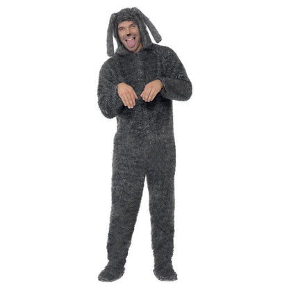 Grey - Front - Smiffys Unisex Adult Dog Fluffy Bodysuit