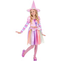 Multicoloured - Side - Smiffys Girls Pastel Rainbow Halloween Witch Costume