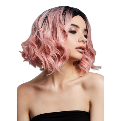 Baby Pink-Black - Front - Fever Kourtney Two Tone Wig
