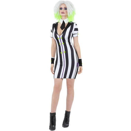 Black-White - Front - Beetlejuice Halloween Costume Dress
