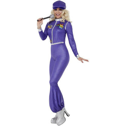 Purple - Back - Smiffys Womens-Ladies 70s Dancing Queen Costume Set