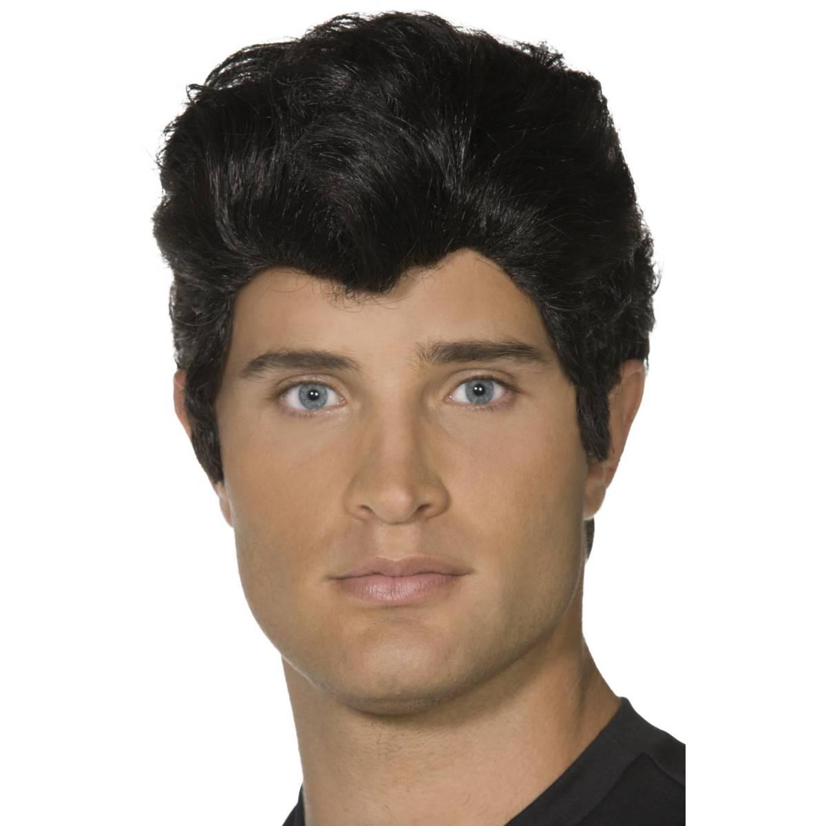 Black - Side - Grease Mens Danny Zuko Wig