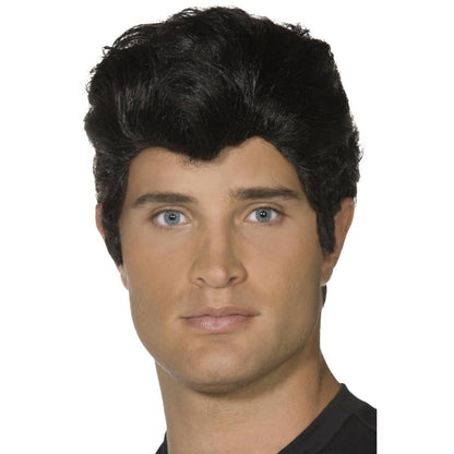 Black - Side - Grease Mens Danny Zuko Wig