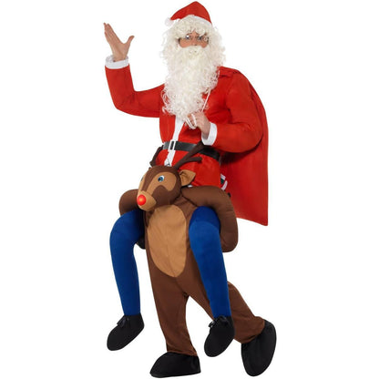 Brown - Side - Smiffys Rudolph Christmas Piggy Back Costume