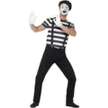 Black-White - Front - Smiffys Mens Mime Artist Costume Set