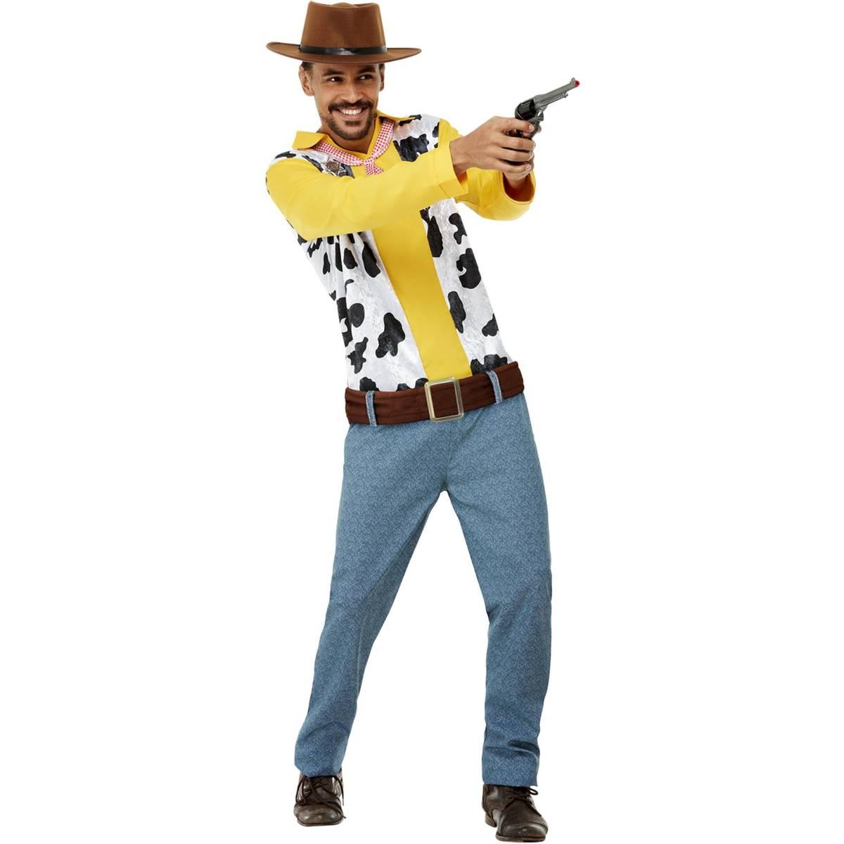 Yellow-White-Black-Blue - Back - Smiffys Mens Western Cowboy Costume