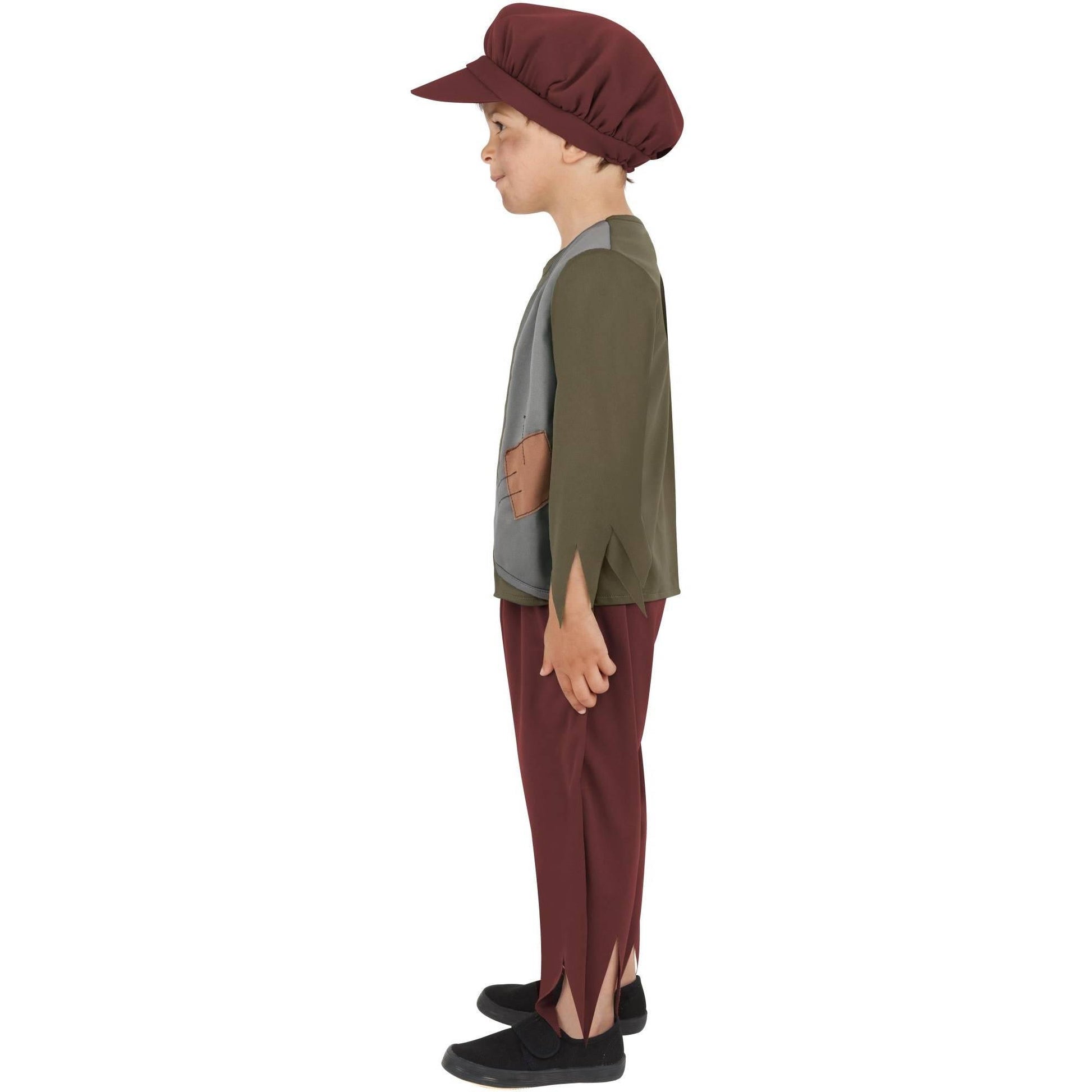 Green-Burgundy - Side - Smiffys Boys Poor Victorian Costume Set