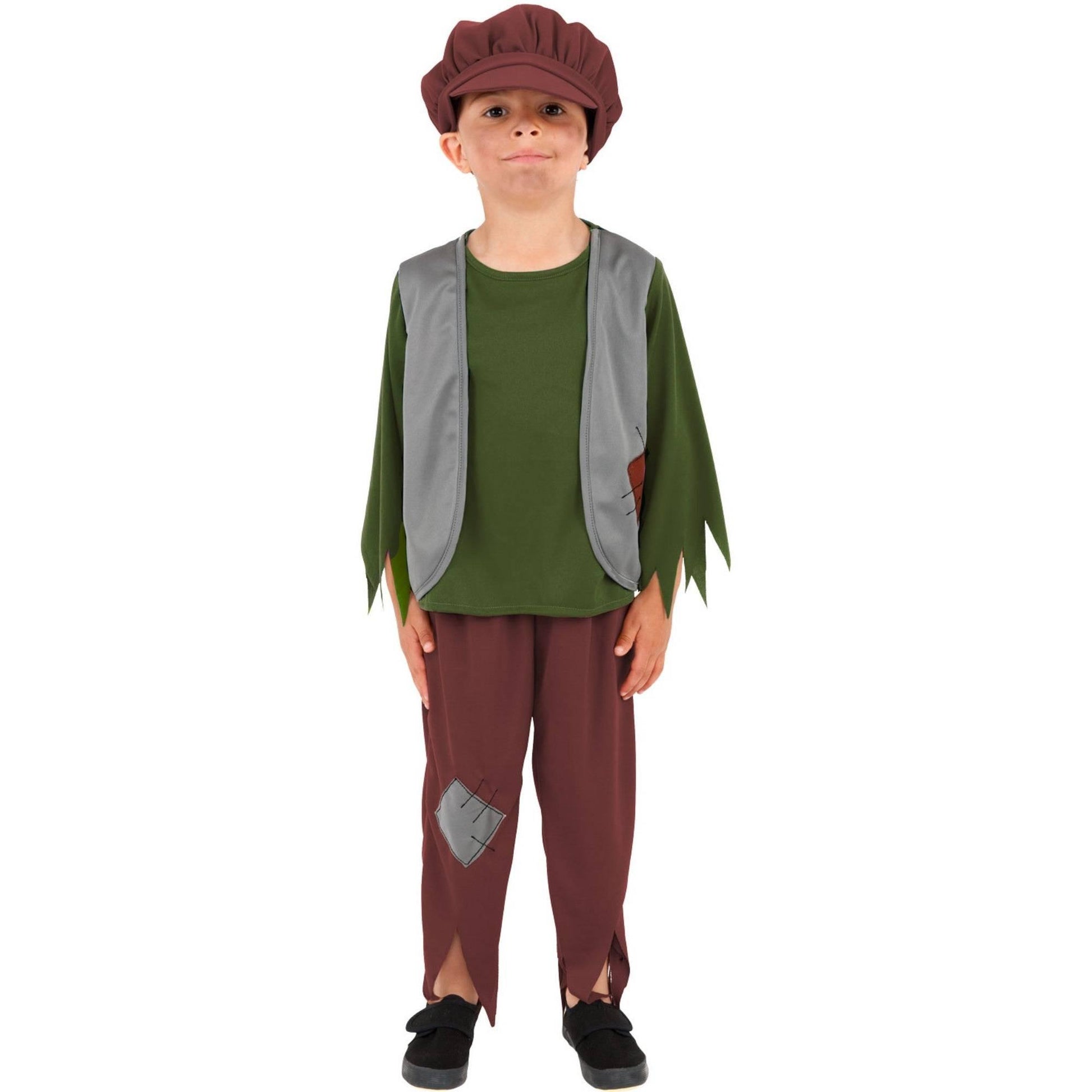 Green-Burgundy - Lifestyle - Smiffys Boys Poor Victorian Costume Set