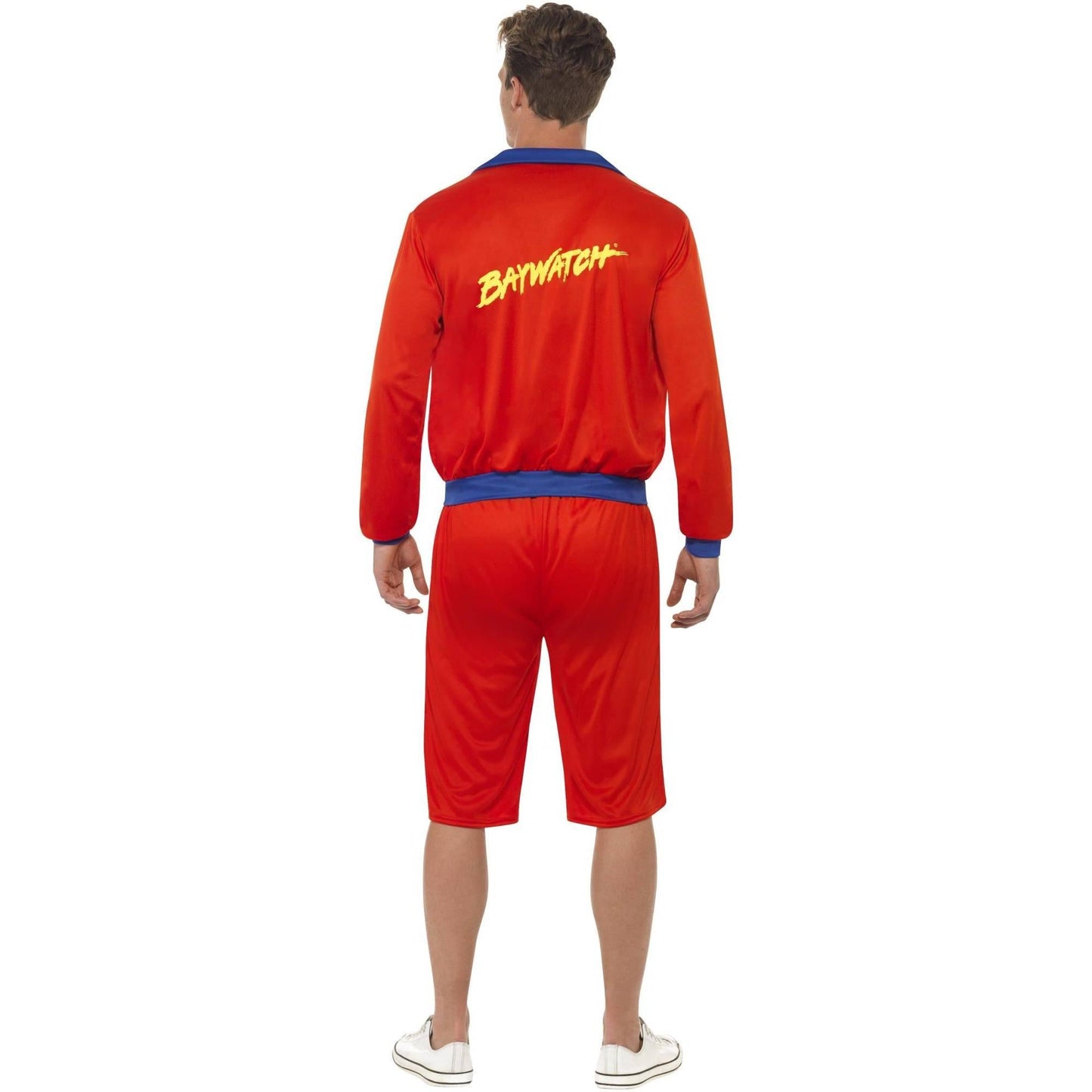 Red - Back - Baywatch Mens Lifeguard Beach Costume Set