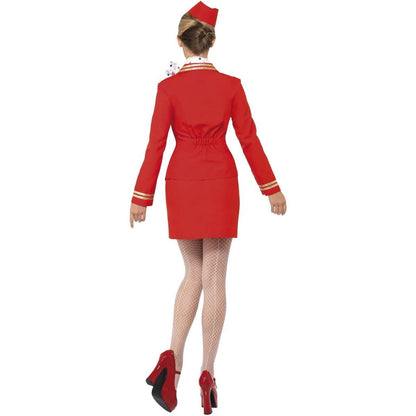 Red-Gold - Back - Smiffys Womens-Ladies Trolley Dolly Costume