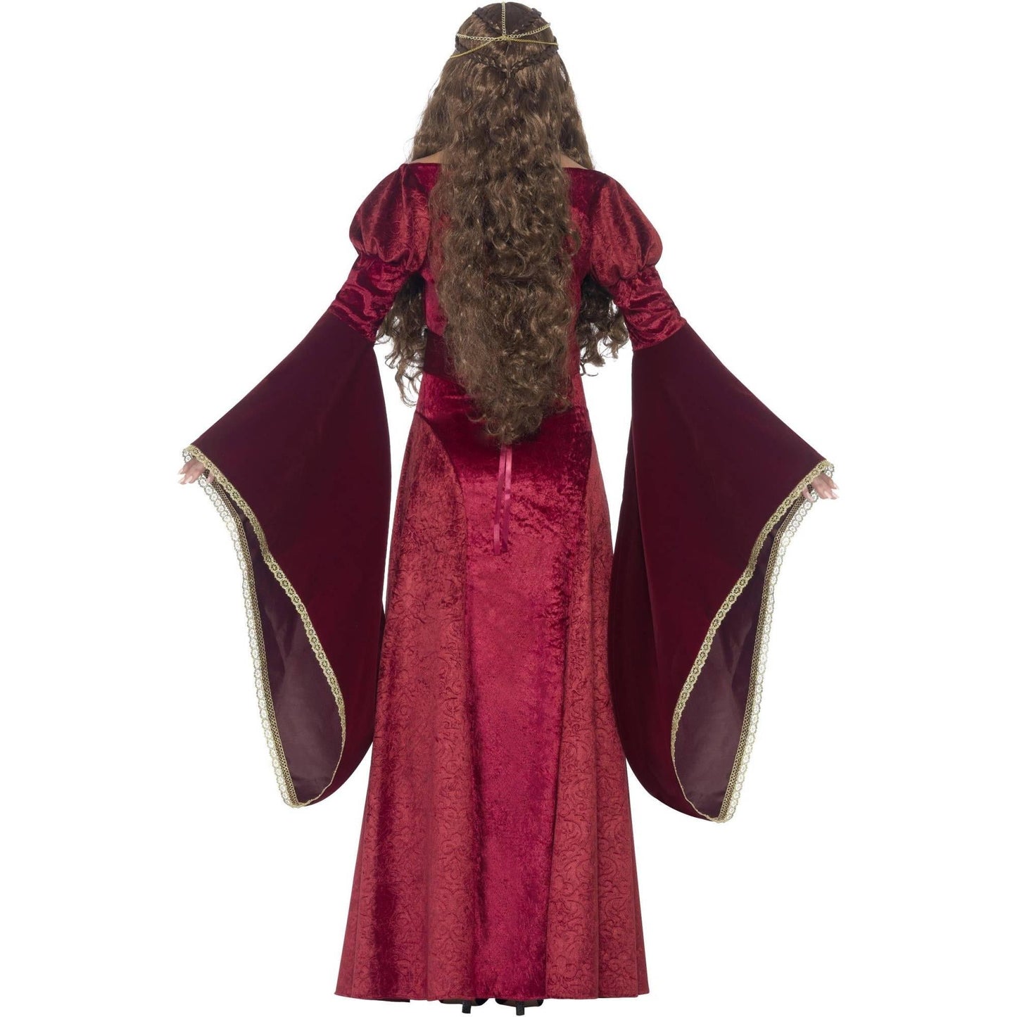 Red - Back - Smiffys Womens-Ladies Medieval Queen Costume