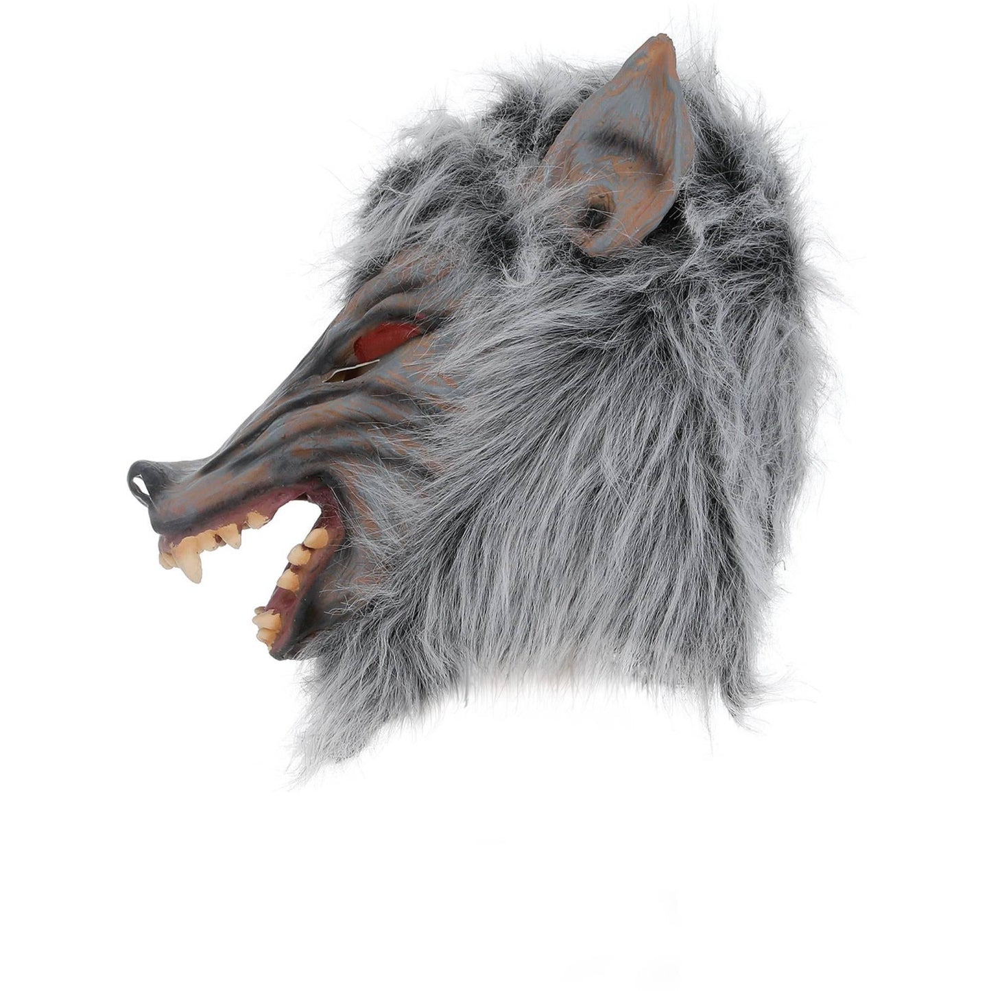 Grey - Back - Smiffys Unisex Adult Prowler Wolf Halloween Mask