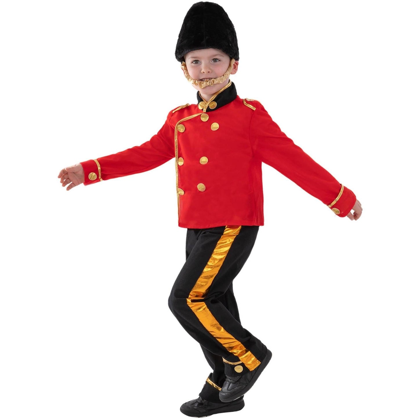 Red-Black-Gold - Lifestyle - Smiffys Childrens-Kids Busby Guard Costume Set