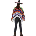 Multicoloured - Back - Smiffys Unisex Adult Striped Poncho