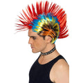 Multicoloured - Front - Smiffys 80s Street Punk Mohawk Wig